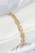 Pirinç Zirkon Taşlı Messika Model Gold Renk VIP Seri Kadın Bileklik - TJ-BB7517