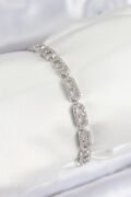 Pirinç Zirkon Taşlı Messika Model Gümüş Renk VIP Seri Kadın Bileklik - TJ-BB7518