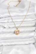 316L Çelik Zincir Gold Renk Kalp Figürlü Kadın Kolye - TJ-BKO10757