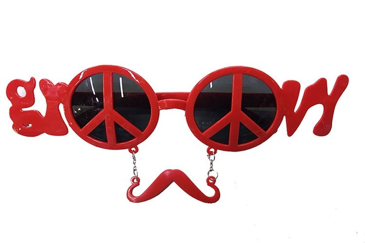 Kırmızı Renk Groom Yazılı Bıyıklı Damat Gözlüğü 7x21 cm