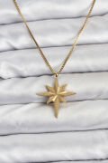 316L Çelik Zincir Gold Renk Kutup Yıldızı Model 60 cm Zincir Kadın Kolye - TJ-BKO10759