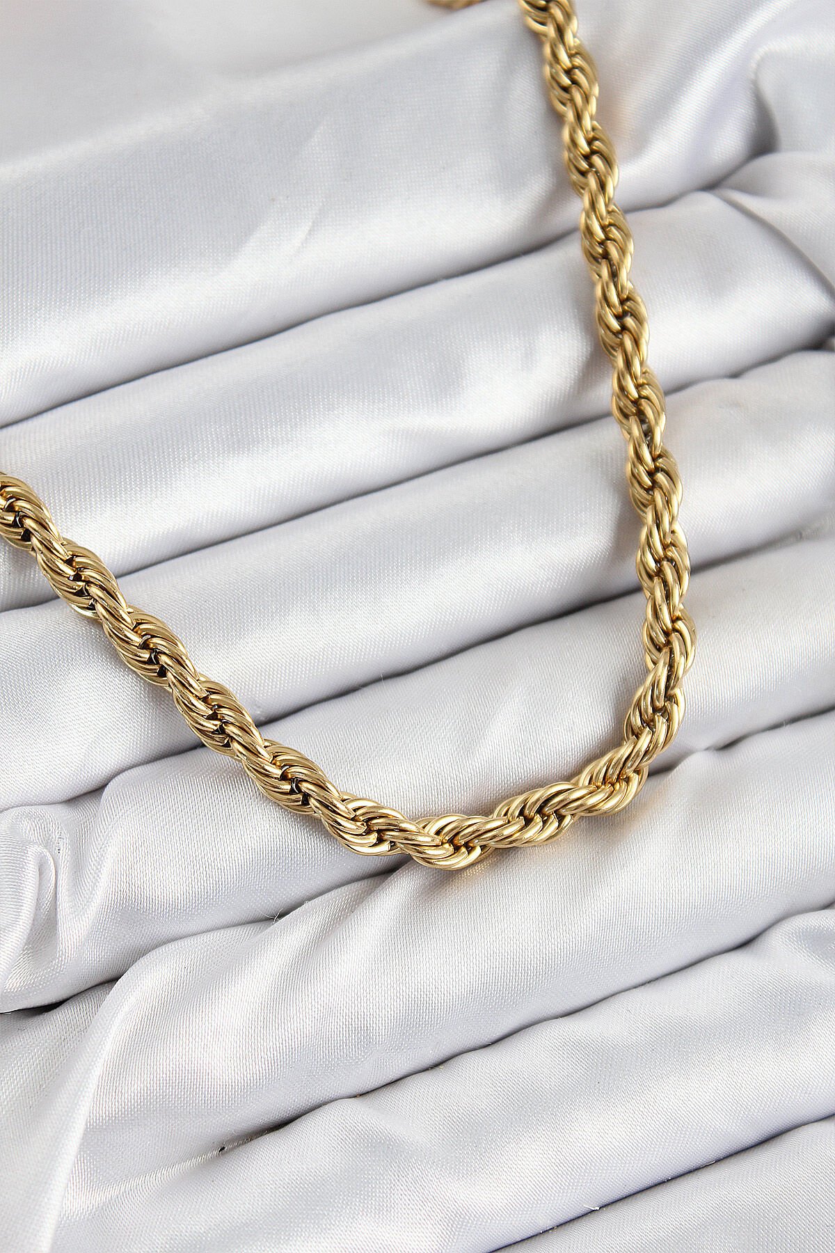 316L Çelik Burgu Model Gold Renk Kadın Kolye - TJ-BKO10485