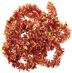 Kırmızı Altın Renk 4 cm Genişlik Garland Çift Renk Sim Süs 180 cm (4944)