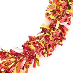 Kırmızı Altın Renk 4 cm Genişlik Garland Çift Renk Sim Süs 180 cm (4944)