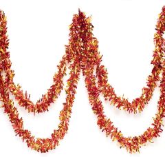 Kırmızı Altın Renk 4 cm Genişlik Garland Çift Renk Sim Süs 180 cm (4944)