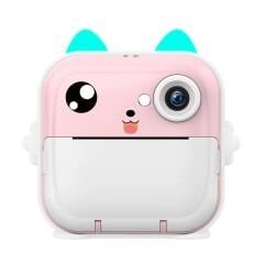Anlık Termal Yazıcılı Dijital Çocuk Kamerası 2.0 Inc HD Şipşak Fotoğraf Makinesi AE110 Pembe