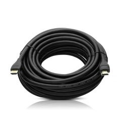 PLASTİK DÜZ SİYAH 10 METRE GOLD POŞETLİ HDMI KABLO (4944)