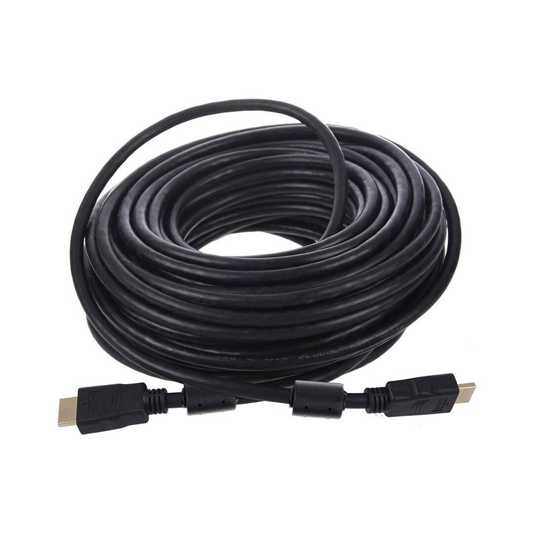 PLASTİK DÜZ SİYAH 20 METRE GOLD POŞETLİ HDMI KABLO (4944)