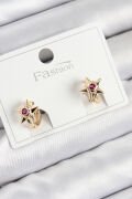 Pirinç Zirkon Taşlı Yıldız Model Gold Renk Çocuk Küpe - TJ-BKP11197