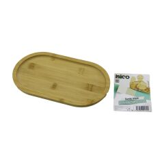 OVAL AHŞAP BAMBU SERVİS SUNUM TEPSİ - TAHTASI MİNİ TEPSİ 25 X 14 X 1.4CM (4944)
