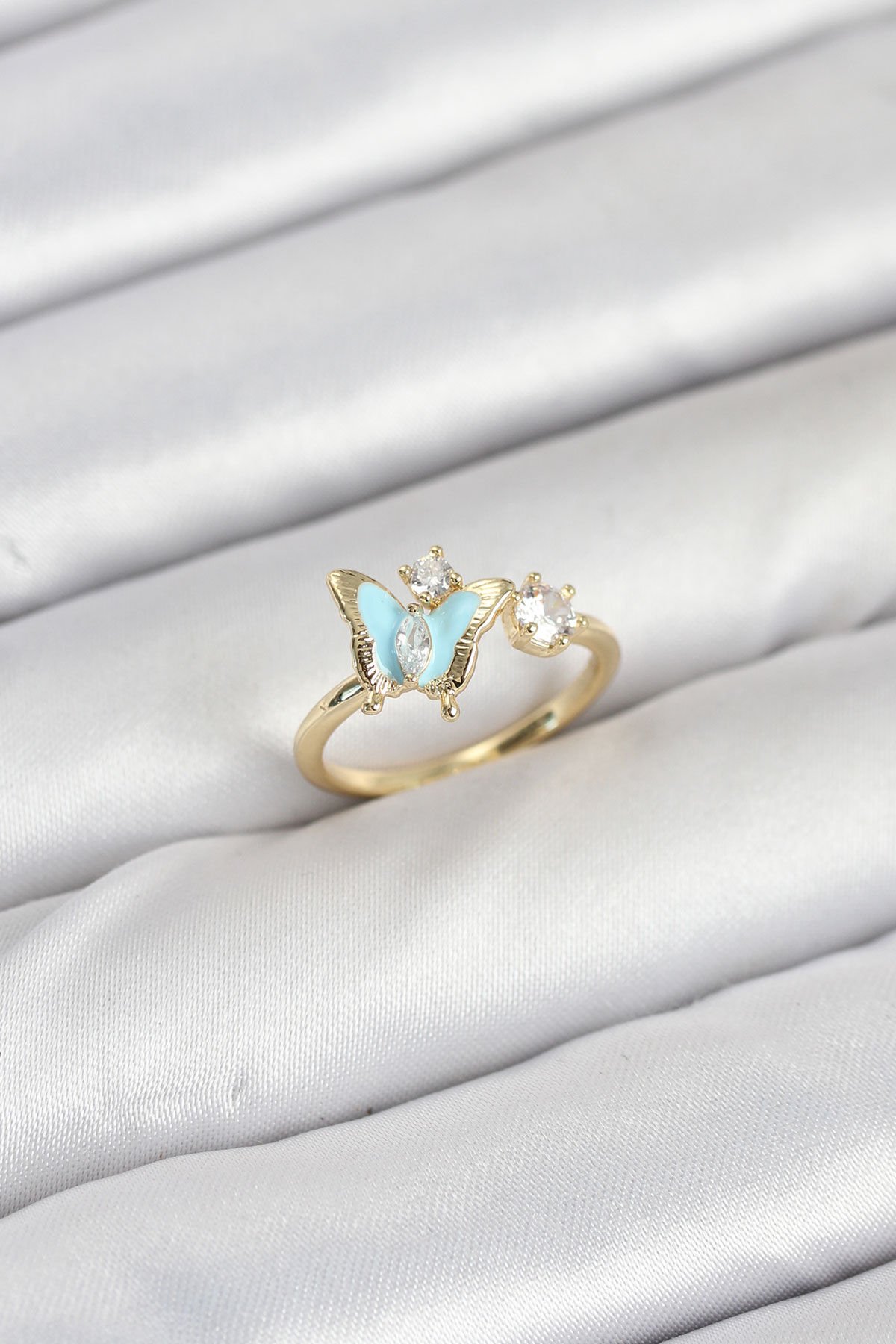 Pirinç Gold Renk Kelebek Model Kadın Yüzük - TJ-BYK3864