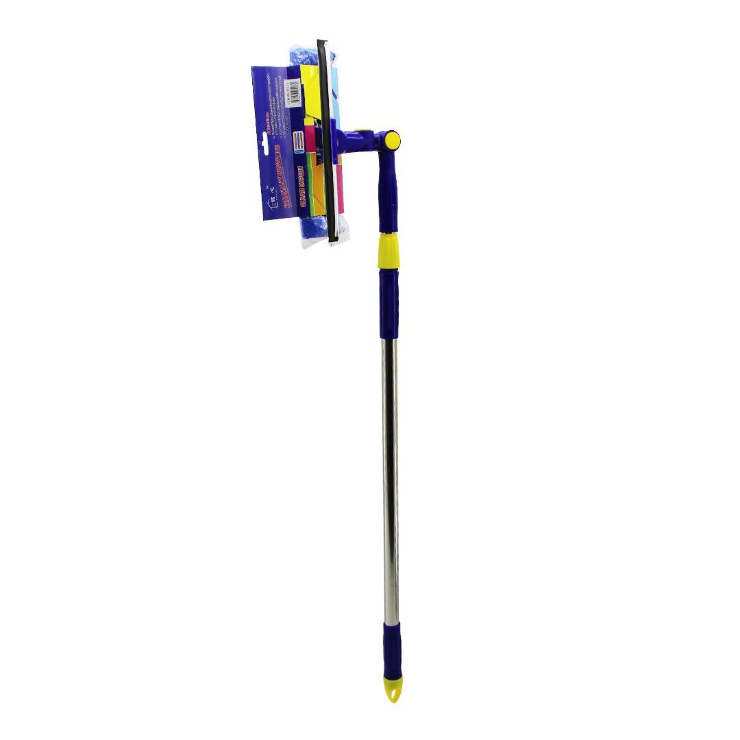STAR Q 2 BAŞLI=CAMSİL ÇEKPAS - M.FİBER MOP=24.5CM 360 DERECE BAŞLIK CAMSİL - MOP UZAYAN METAL - PLS.SAP= 85-133CM (4944)