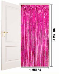 Fuşya Renk Ekstra Metalize Parlak Saçaklı Arka Fon Perde İthal A Kalite 1x2 Metre (4944)