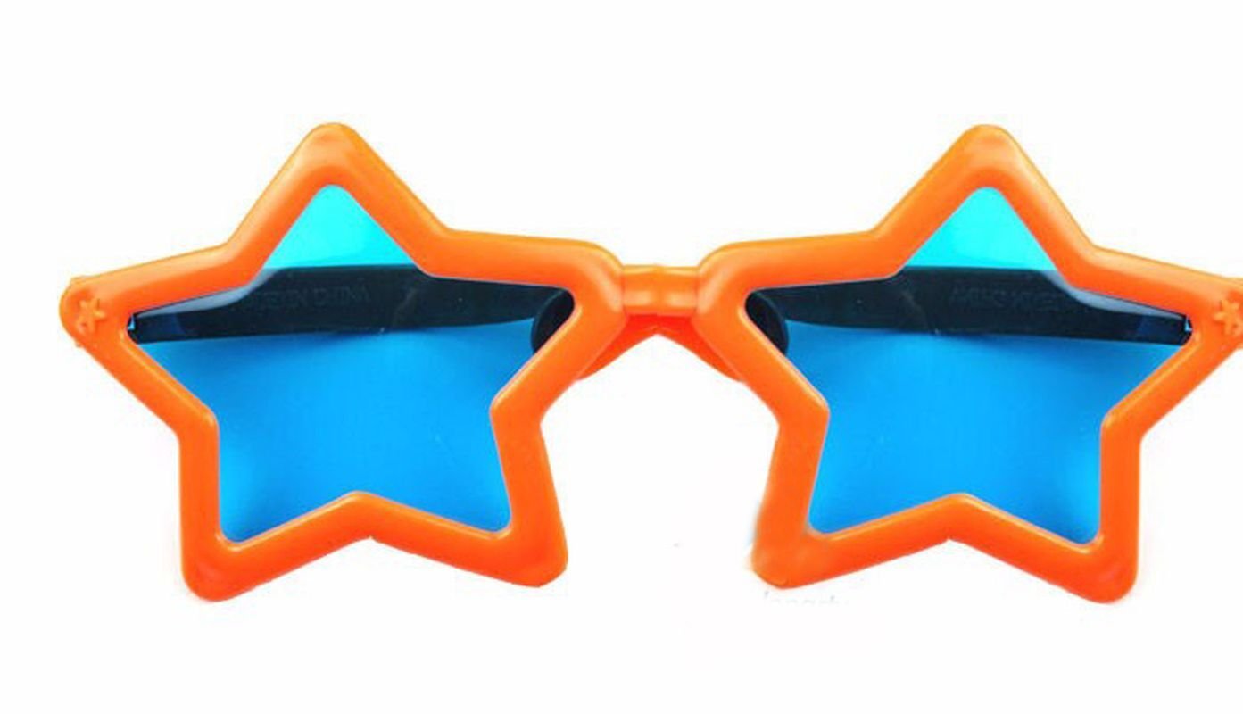 Turuncu Renk Mega Boy Megastar Yıldız Şekilli Parti Gözlüğü