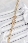 Pirinç Zirkon Taşlı Kelebek Model Gold Renk Kadın Bileklik - TJ-BB7541