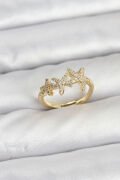 Pirinç Yıldız Model Gold Renk Kadın Yüzük - TJ-BYK3917