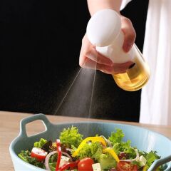 Çok Amaçlı Cam Şişe Püskürtmeli Dağıtıcı Yağdanlık Limonluk Sirke Sosluk Spreyi Beyaz (4944)