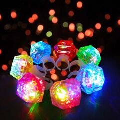 Kristal Tasarımlı Led Glow Işıklı 3 Modlu Pembe Yüzük 3.5 x 5 cm (4944)