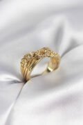 Gold Renk Zirkon Taşlı Zincir Model Kadın Yüzük - TJ-BYK3971
