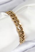 316L Çelik Klasik Kalın Zincir Model Gold Renk Kadın Bileklik - TJ-BB7786