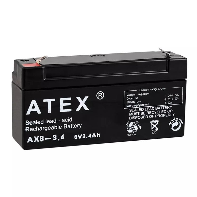ATEX AX6-3.4 6 VOLT - 3.4 AMPER YATIK AKÜ (12.5X6X3CM) (4944)