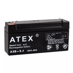 ATEX AX6-3.4 6 VOLT - 3.4 AMPER YATIK AKÜ (12.5X6X3CM) (4944)