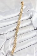 Pirinç Zirkon Taşlı Sıralı Ok Model Gold Renk Kadın Bileklik - TJ-BB7559