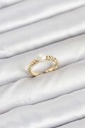 Pirinç Gold Renk Göbek İnci Model Kadın Yüzük - TJ-BYK3886