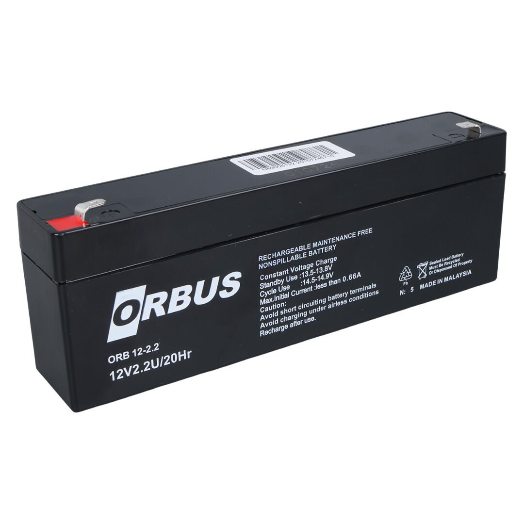 ORBUS 12 VOLT - 2.2 AMPER YATIK UZUN AKÜ (176 X 61 X 33 MM) (4944)