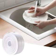 Su Sızdırmaz Banyo Mutfak Lavabo Küvet İzolasyon Şerit Bant,Lavabo Kenar Bandı 3.2 mt x 38 mm (4944)