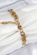 316L Çelik Klasik Dövme Halat Zincir Model Gold Renk Kadın Bileklik - TJ-BB7789
