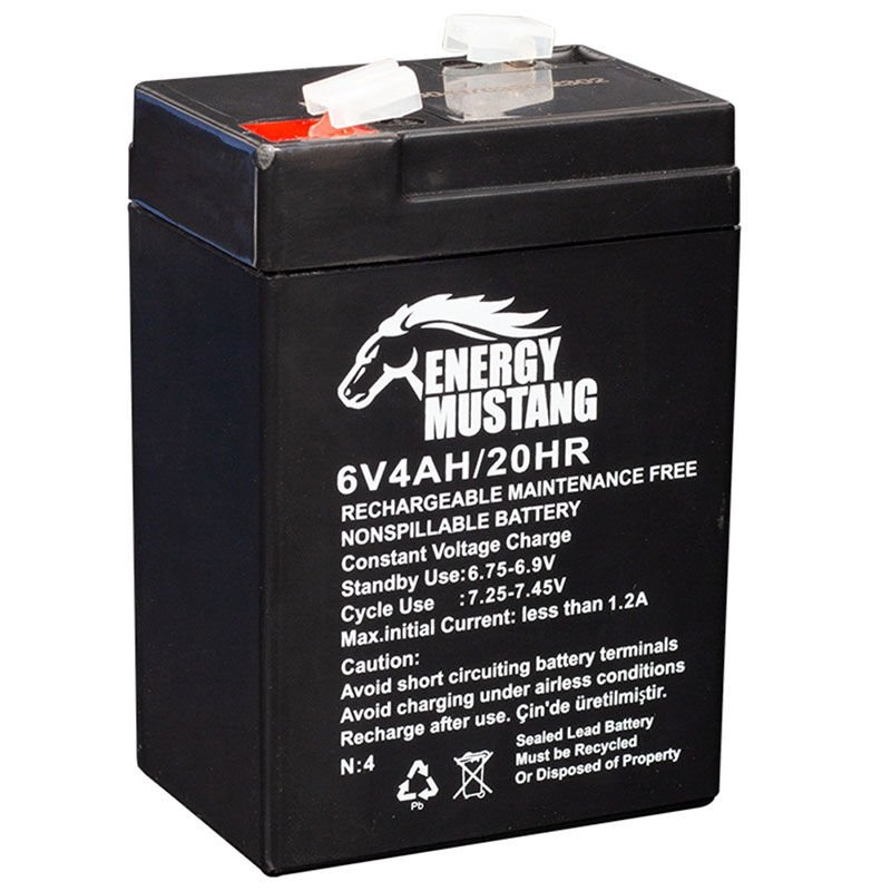 ENERGY MUSTANG 6 VOLT - 4 AMPER IŞILDAK AKÜSÜ (70 X 48 X 101 MM) (4944)
