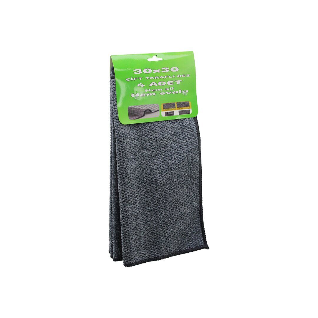 4PCS   30X30CM   ÇİFT TARAFLI=MİKROFİBER - TEL BEZ   ZOR KİR  BEZİ  HEM SİL - HEM OVALA (4944)