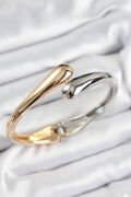 Pirinç Sarmal Model Gümüş Ve Gold Renk Kadın Kelepçe - TJ-BB7566