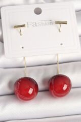 Pirinç Gold Renk Çivi Kiraz Model Kadın Küpe - TJ-BKP10377