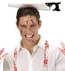 Kafaya Saplanmış Halloween Kanlı Testere Şaka Tacı (4944)