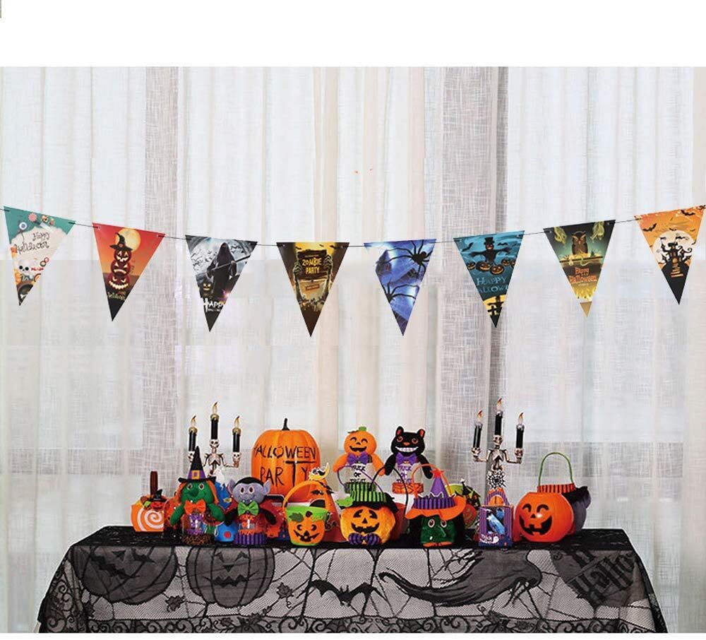 Cadılar Bayramı Halloween Flama Bayrak Banner Süs 8 li 3 Metre (4944)