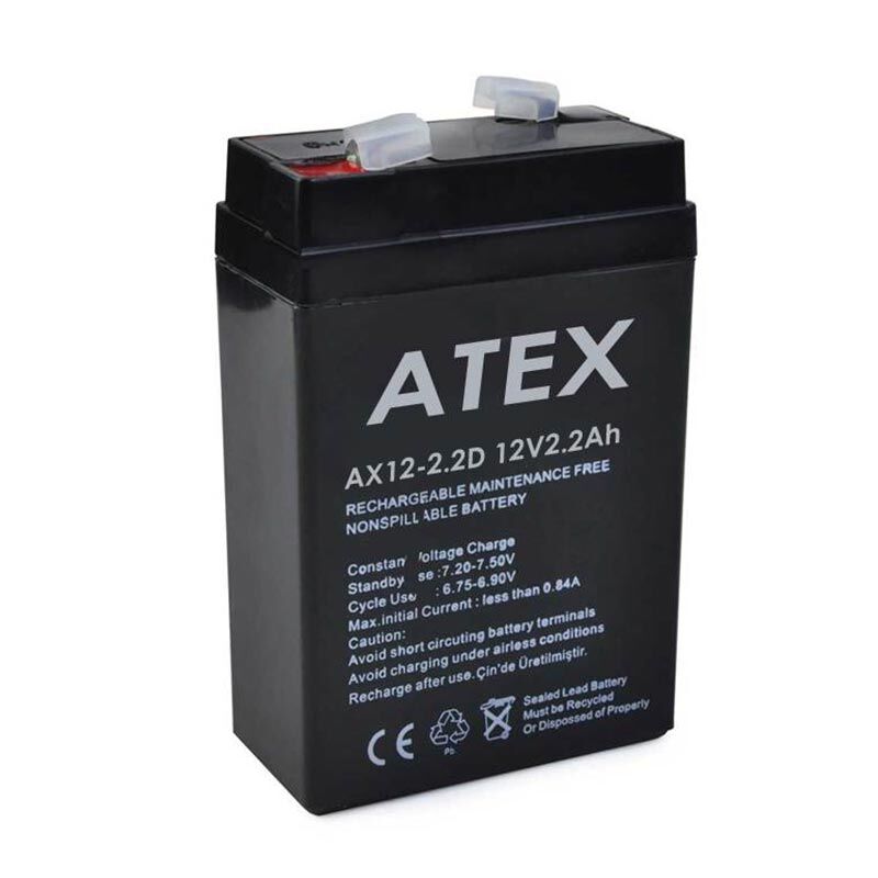 ATEX 12 VOLT - 2.2 AMPER DİK KARE AKÜ (70 X 46 X 101 MM) (4944)