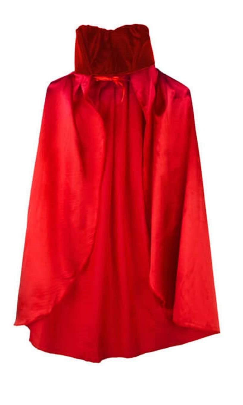 Kırmızı Renk Yakalı Halloween Pelerin 90 cm