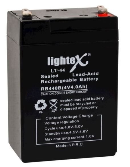LIGHTEX LT-44 4 VOLT - 4 AMPER KURU AKÜ (IŞILDAK AKÜSÜ) (4944)