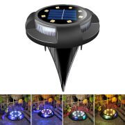 4 lü Solar Panelli Kazıklı Zemin Solar Ledi 8+4 Led RGB