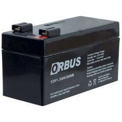 AKÜ 12 VOLT 1.3 AMPER ORBUS ORB12-1.3 (96 X 42 X 52 MM) (4944)