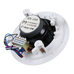 16 CM 15W TWEETERLİ BEYAZ TRAFOLU ALÇIPAN TAVAN HOPARLÖR (4944)