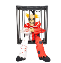 Hareketli Sesli Sensörlü Mahkum Joker İskelet Dekorasyon 22x27 cm (4944)
