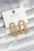 Pirinç Gold Renk Sallantılı Kadın Küpe - TJ-BKP11241