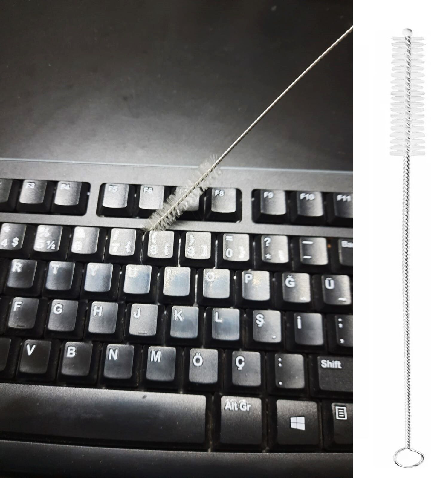 3 Lü Pratik Fırça  Esnek Bükülebilir Klavye Mouse Arası Temizlik Fırçası (4944)