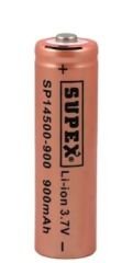 SUPEX SP14500-900S LİTYUM ION 3.7V 900MAH ŞARJ EDİLEBİLİR BAŞLIKLI PİL (4944)