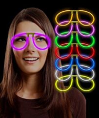 Karanlıkta Parlayan Fosforlu Glow Gözlük Fosforlu Renkli Gözlük 6 Adet (4944)