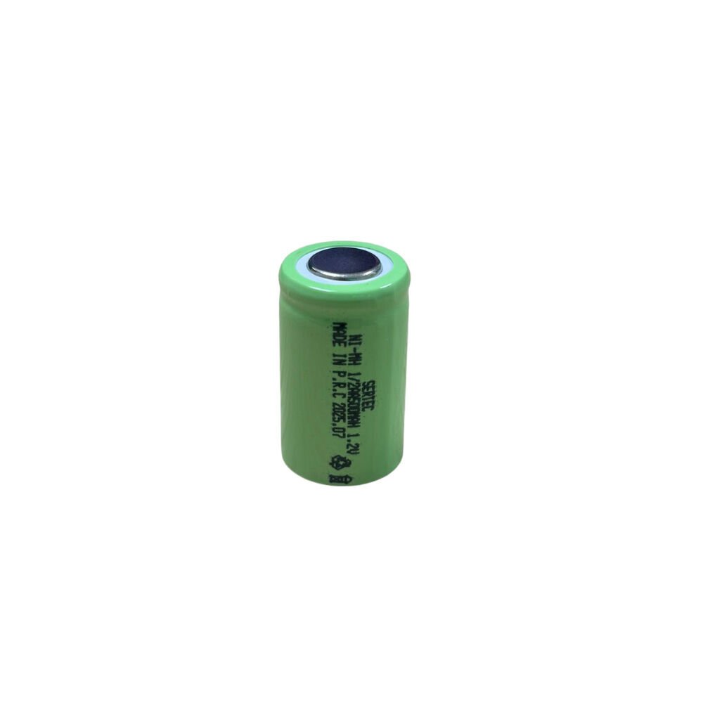 1.2V 500 Mah - 1/2AA - Ni-MH Şarjlı Pil - (Başsız / Flat Head)