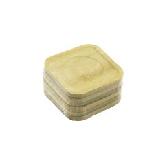 KARE= 9.7 X 9.7CM 6PCS BAMBU - AHŞAP ÇAY TABAK (4944)